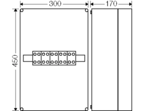 HEN K 7051 Svorkovnicová rozvodnice 5 pólová, 150A, IP 65, pro kabely 4x 2,5-50mm2, CU/AL