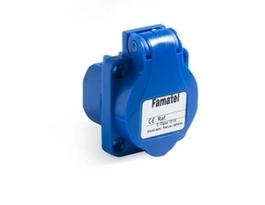 FAM Zásuvka vestavná 13957F IP54/230V/16A s ochranným kolíkem, modrá (smyčkovací)
