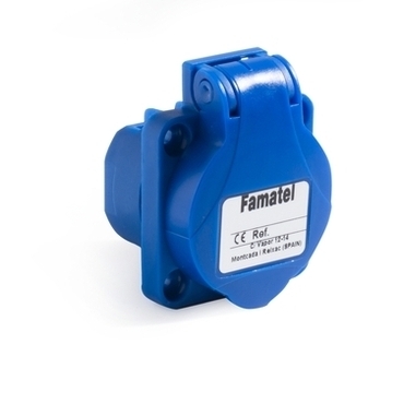 FAM Zásuvka vestavná 13956F IP54/230V/16A s ochranným kolíkem, modrá (smyčkovací)