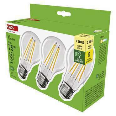 EMOS ZF5157.3 LED FLM A60 5W(75W) 1060lm E27 WW A CLASS 3PC
