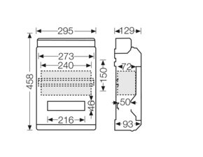 HEN KV 9220 Jističová skříň 1x 12 modulů + 12 mod. prostor pro přístroje bez obsluhy, bez svorkovnic