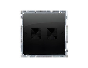 Kryt SIMON BASIC BMPT/49, telefonní a datové zásuvky Keystone 2 násobný, plochý, černá matná