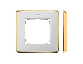 SIMON 82 Detail 8201610-245 rámeček 1 - násobný Detail SELECT-kov, bílá / základna zlato