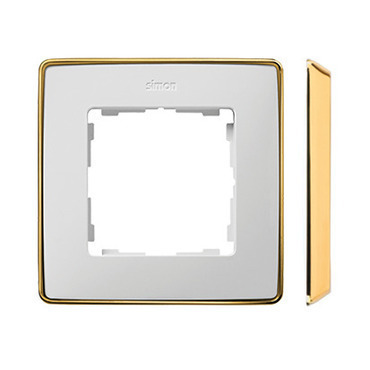 SIMON 82 Detail 8201610-245 rámeček 1 - násobný Detail SELECT-kov, bílá / základna zlato