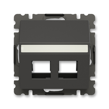Kryt zásuvky ABB Zoni 5014T-A00418 237, matná černá, komunikační přímé (2x), s upevňovacím třmenem