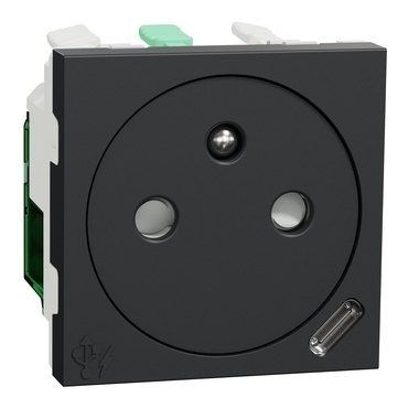 SCHN NU301554E Unica - Zásuvka skrytá 250V/16A + USB C 10.5W, 2.1A, 2M, Antracit