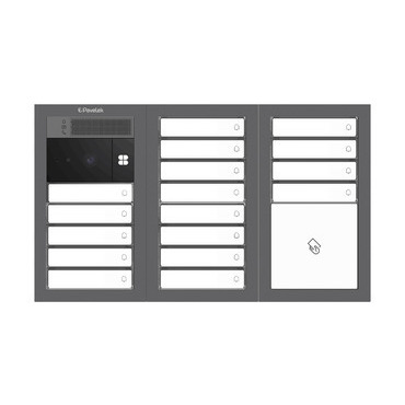 DV SYSTEM: 14 až 17 tlačítek + KAMERA + BOD Lite: čtečka RFID čipů MIFARE 13,56MHz (2M+2M+2M) - Do z