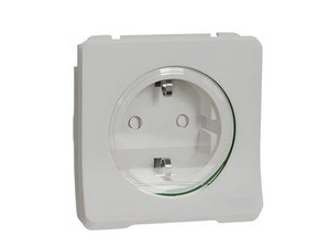 SCHN MUR39134 Mureva Styl - Zásuvka Schuko 16A 2P+E, clonky, bezšroubová, IP55, Bílá