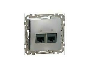 SCHN SDD113467 Sedna D/E - Datová zásuvka 2xRJ45 kat. 6A UTP, Aluminium