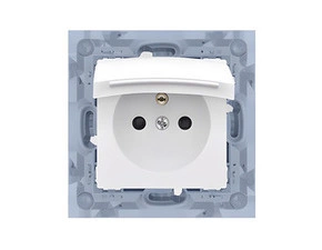 Zásuvka SIMON 10 CGZ1BU.01/11, 1 nás., IP44, s těsněním, cl., 16A/250V~, šr. sv., bílá
