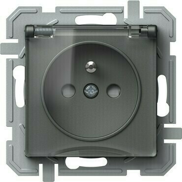 TEM ZÁSUVKA FRANCOUZSKÁ + KRYT 2P+E 16A 250V~ BV AT XO antracit