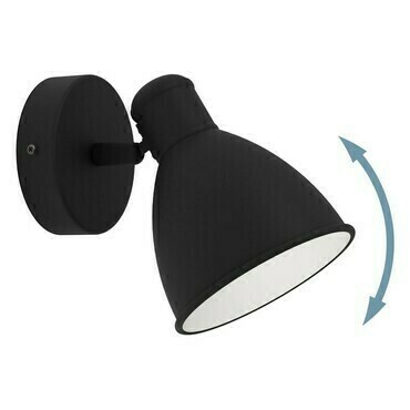 Svítidlo nástěnné EGLO WL 1 GU10 SCHWARZ WEISS SAN PERI 1