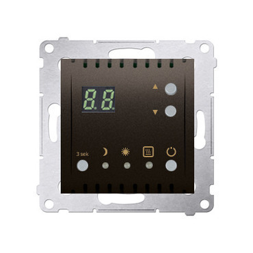 SIMON 54 DTRNW.01/46 Termostat s displejem, vestavěný senzor teploty, (strojek s krytem) 16(2) A, 23