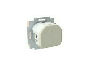 Zásuvka 1násobná s kolíkem ABB 5569T-A32357 242 s clonkami, s nabíjením USB-A, USB-C pudrová