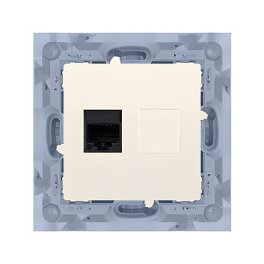 Zásuvka datová SIMON 10 C51.01/41, 1 násobná, RJ45 kat. 5e (přístroj s krytem), krémová