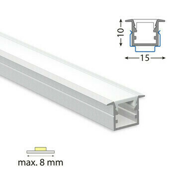 Profil vestavný MC LED VG 15x10mm bez difuzoru 2m