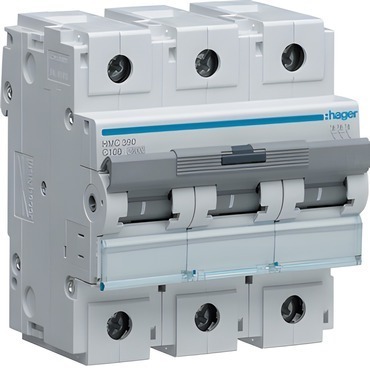 Jistič třípolový HAGER HMC390 3-pól. 100 A, char. C, 15 kA