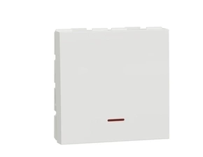 SCHN NU323218S Unica - Spínač dvoupólový 32A s kontrolkou, Bílý