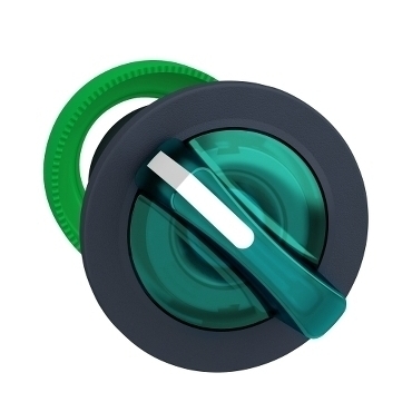 SCHN ZB5FK1433 Zapuštěné provedení, Otočný ovládač prosvětlený, Zelený, 2 pozice s návratem zprava d