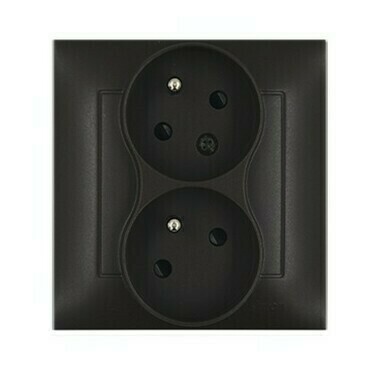 Zásuvka SIMON DGZ2TSZ/46, 2 nás., cl., pootoč., šr. sv., hnědá metalíza