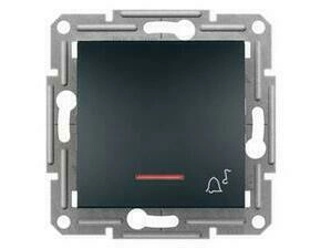 SCHN EPH1700171 Asfora - Tlačítko "zvonek" orientační kontrolka 1/0So bezšroubové, antracit