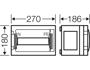 HEN FP 1109 Jističová skříň 9 modulů, se svorkovnicí PE/N, bez bočních stěn