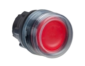 SCHN ZB5AW543 Ovládací hlavice stiskací prosvětlená, lícující s krytkou - rudá