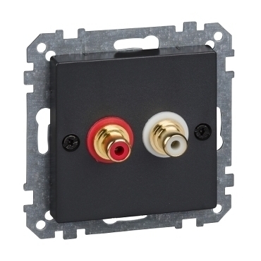 SCHN MTN4350-0414 Merten - RCA audio zásuvka 2 konektory, System M, Antracit