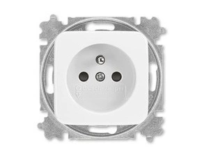 Zásuvka jednonásobná ABB Reflex SI 6619B-A06357 B, alpská bílá, s clonkami (typ 6619)