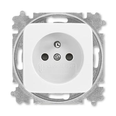 Zásuvka jednonásobná ABB Reflex SI 6619B-A06357 B, alpská bílá, s clonkami (typ 6619)