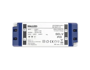 LED driver napěťový MC LED 40W, DC 12V/3,3A, IP20, plastové provedení se svorkovnicí