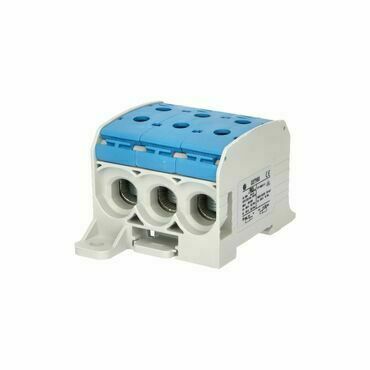 EL 1006071 Svorka univerzální RKA 95 1/6 N, 232A, 1pól. (6x vstup), AL/CU, modrá, na DIN/na panel (b