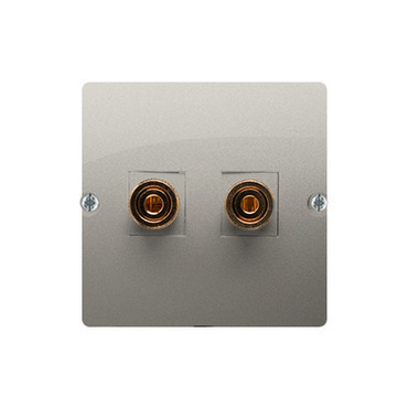 Zásuvka reproduktorová SIMON BMGL2.02/29, 1 násobná (přístroj s krytem), saténová