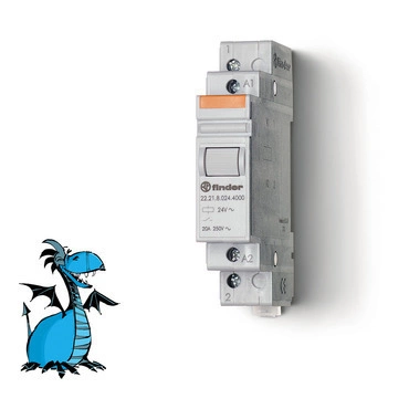 FINDER 22.21.8.024.4000 Relé instalační, 1Z/20A, 24V AC RP 0,11kč/ks