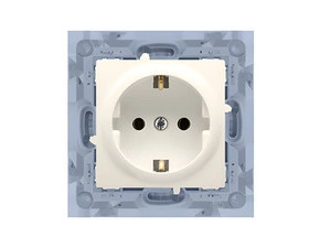 Zásuvka Schuko SIMON 10 CGSZ1.01/41, 1 násobná, s uzemněním, 16 A/250 V~, šroubové svorky, krémová