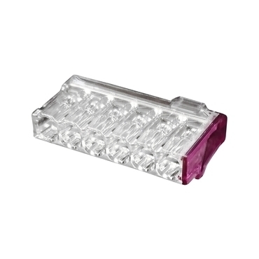 EL 1004684 Svorka krabicová miniaturní PC216-P bezšroubová 6x 0,5-2,5 mm2, transparentní/fialová (ba