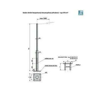 STB 4 - A P stožár silniční dvoustupňový, přírubový