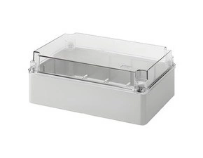 Spojovací krabice GEWISS GW44429 s průhledným víkem, plast. šroub, plombovací, ip56, 300x220x120