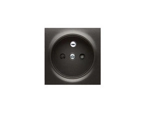 Kryt 1 násobné zásuvky SIMON DGZ1ZP/48, s uzemněním, se clonkami, antracitová metalizovaná