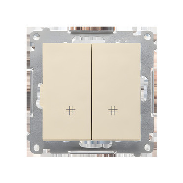 Přepínač křížový SIMON 55 TW7/2.01/144, 2 nás., ř.7+7, 10A/250V~, bezšr. sv., champagne mat