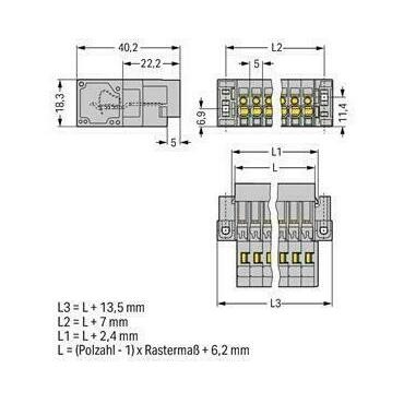 WAGO 769-602/004-000 1vodičový konektor s pájecími piny