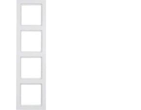 HAG 10146099 Rámeček 4-násobný, Berker Q.3, bílá, sametová