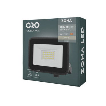 LED reflektor LED-POL Zona LED 20W neutrální bílá B