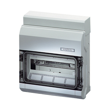 HEN KV 9112 Jističová skříň 1x 12 modulů, se svorkovnicí PE/N, kabelové vstupy přes elastické membrá