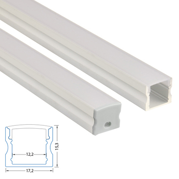 Profil přisazený MC LED PS, 17x15 mm, včetně mléčného difuzoru, 2 m
