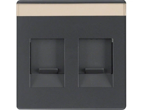 HAG 11816086 Centrální díl pro nosnou desku 2-nás., s posuvnými protiprachovými krytkami, Berker Q.x