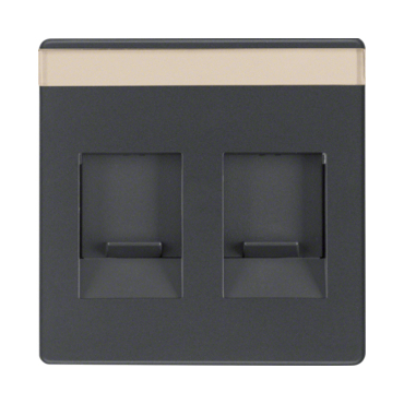 HAG 11816086 Centrální díl pro nosnou desku 2-nás., s posuvnými protiprachovými krytkami, Berker Q.x