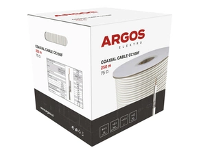 Kabel koaxiální ARGOS CC100F, PVC, vodič 1 mm, plášť 6,5 mm, vnitřní, bílá, 250 m