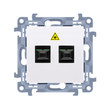 SIMON 10 CGS2.01/11 Světlovodná/optická zásuvka dvojitá SC/APC (strojek s krytem), Bílá