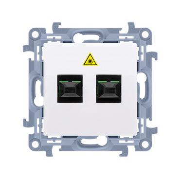 Zásuvka optická SIMON CGS2.01/11, 2 násobná SC/APC (přístroj s krytem), bílá